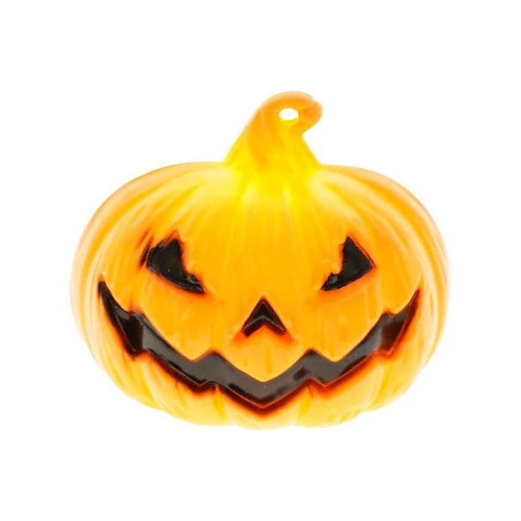 Halloween tök LED-es műanyag 6 cm narancssárga