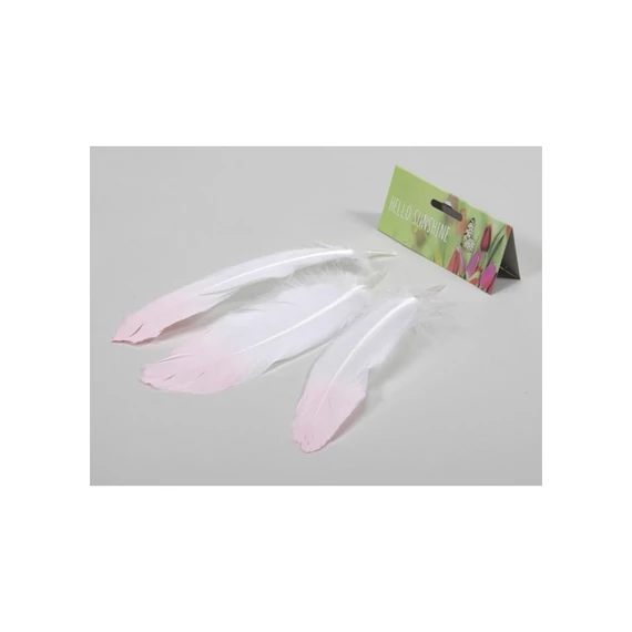 Rózsaszín/fehér toll, 20 cm, 12 db