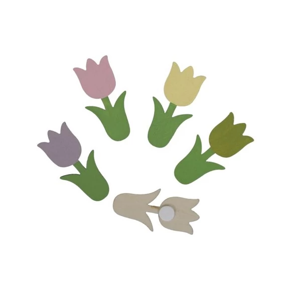Öntapadós fa tulipán színes 3×6 cm (36 db)