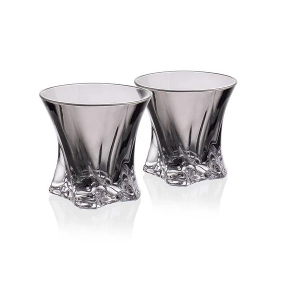 Tumbler pohár szett COOPER üveg szürke, ezüst szegéllyel 320 ml 9,5 cm 6 db