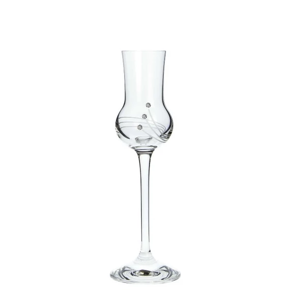 Grappa üveg pohár, Swarovski dísszel, 70 ml, 6 db