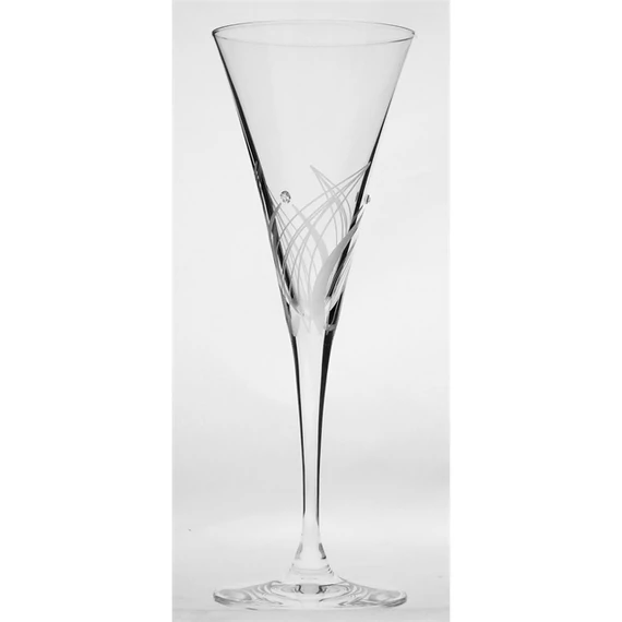 Koktélos üveg pohár, Swarovski dísszel, 200 ml, 6 db