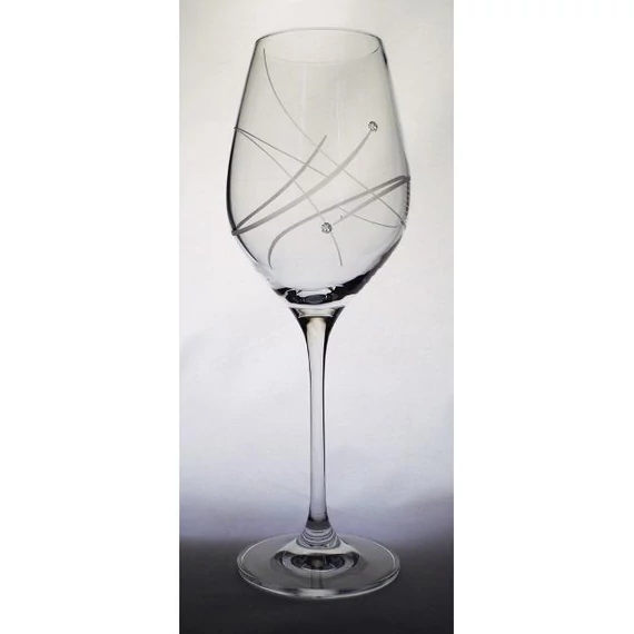 Bor üveg pohár, Swarovski dísszel, 360 ml, átlátszó, 2 db