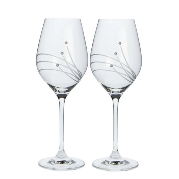 Bor üveg pohár, Swarovski dísszel, 360 ml, átlátszó, 2 db
