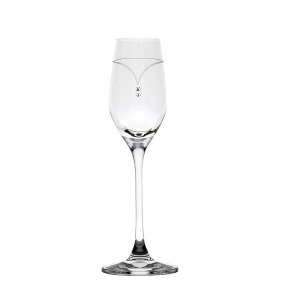 Üveg pohár swarovski dísszel likőr 95ml 6 db