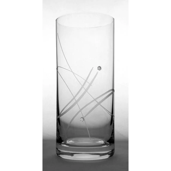 Üveg pohár swarovski dísszel long drink 300ml átlátszó 6 db