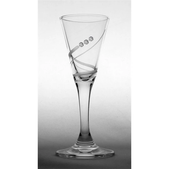 Üveg pohár swarovski dísszel pálinka 25ml 6 db