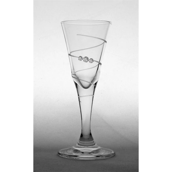 Üveg pohár swarovski dísszel likőr 25ml 6 db