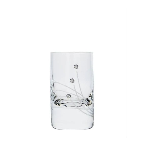 Pálinkás üveg pohár, Swarovski dísszel, 70 ml, 6 db