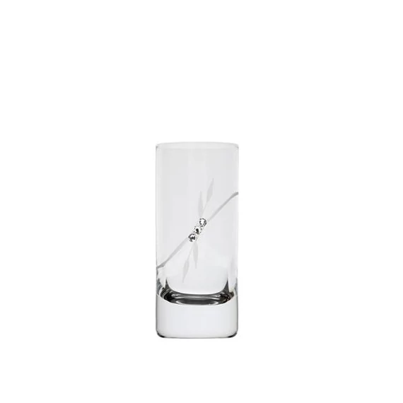Pálinkás üveg pohár, Swarovski dísszel, 70 ml, átlátszó, 6 db