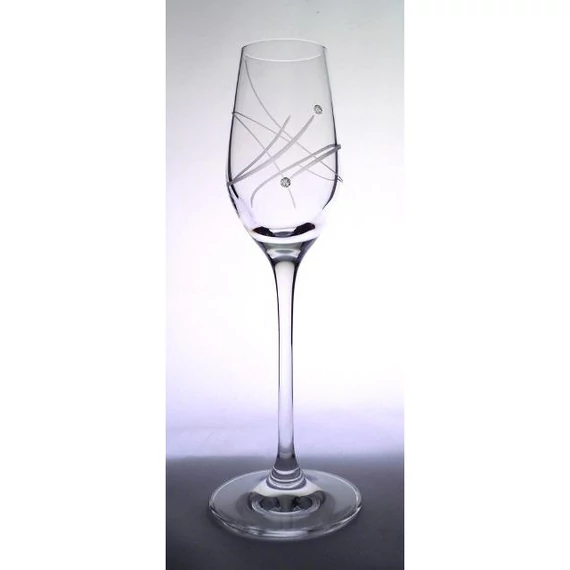 Üveg pohár swarovski dísszel pálinka 95ml átlátszó 2 db