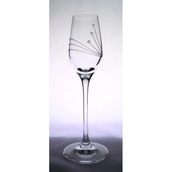 Üveg pohár swarovski dísszel pálinka 95ml átlátszó 6 db