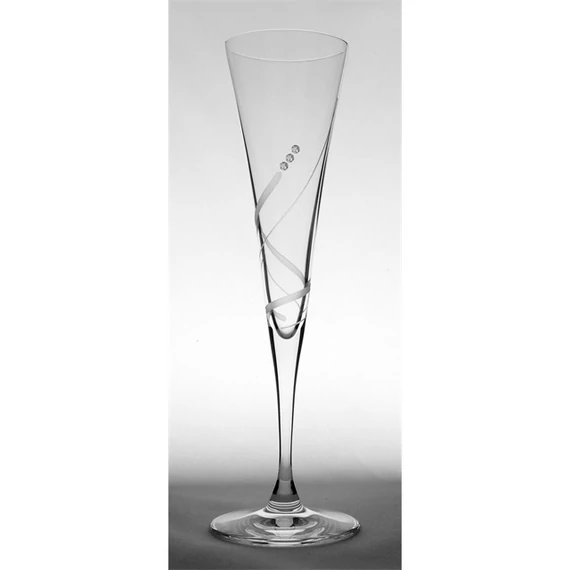 Üveg pohár swarovski dísszel pezsgő 120ml 6 db