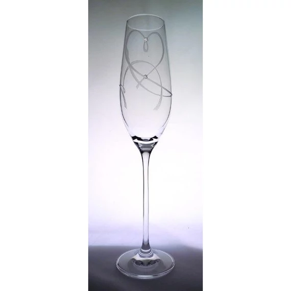 Üveg pohár swarovski dísszel pezsgő 210ml átlátszó 2 db