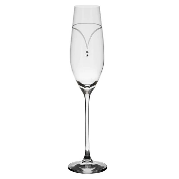Üveg pohár swarovski dísszel pezsgő 210ml átlátszó 2 db