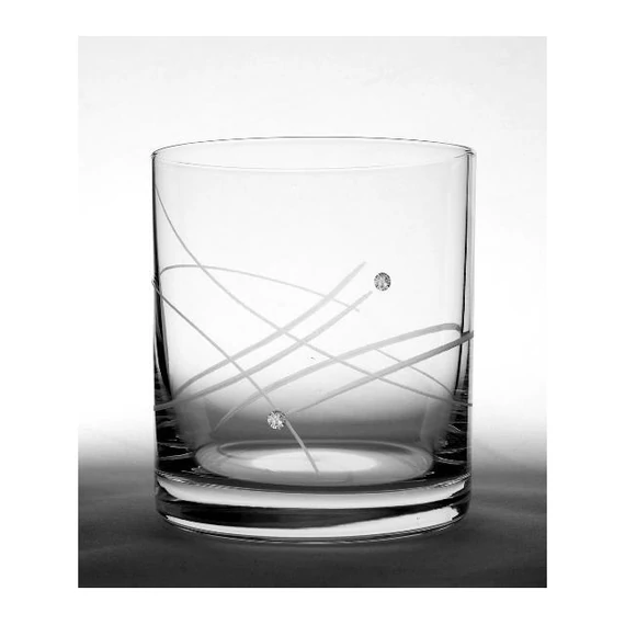 Üveg pohár swarovski dísszel whisky 280ml átlátszó 6 db