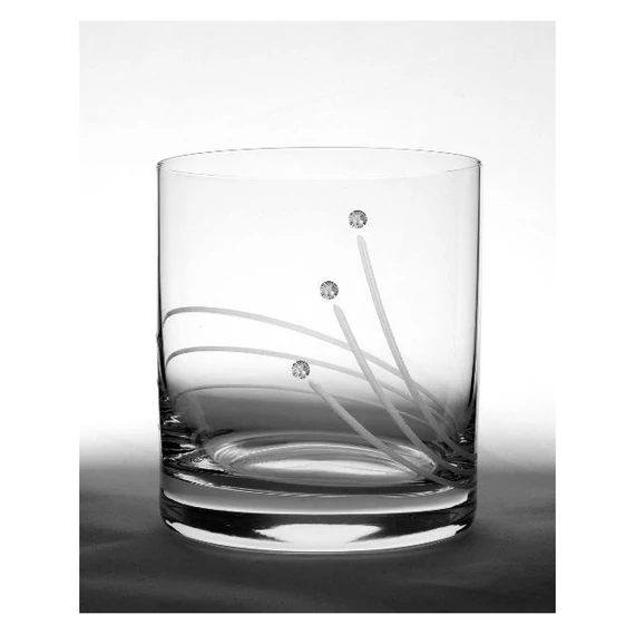 Üveg pohár swarovski dísszel whisky 280ml átlátszó 6 db