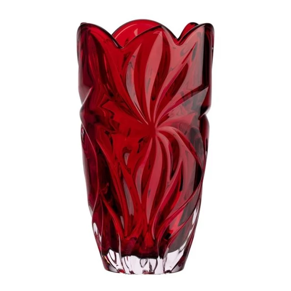 Váza FLORA üveg 28x15 cm piros