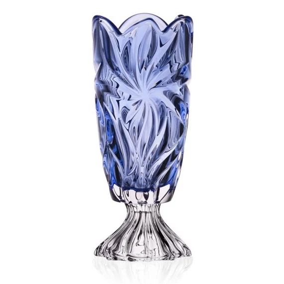 Váza talpas FLORA üveg 36,5x15 cm kék