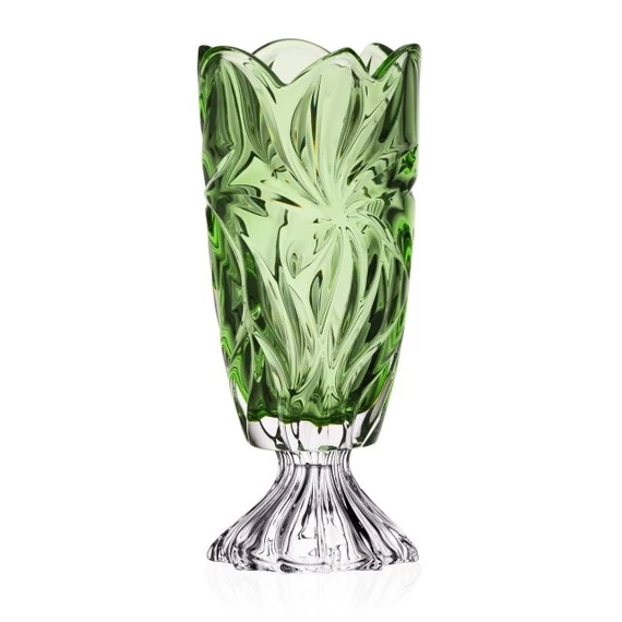 Váza talpas FLORA üveg 36,5x15 cm zöld