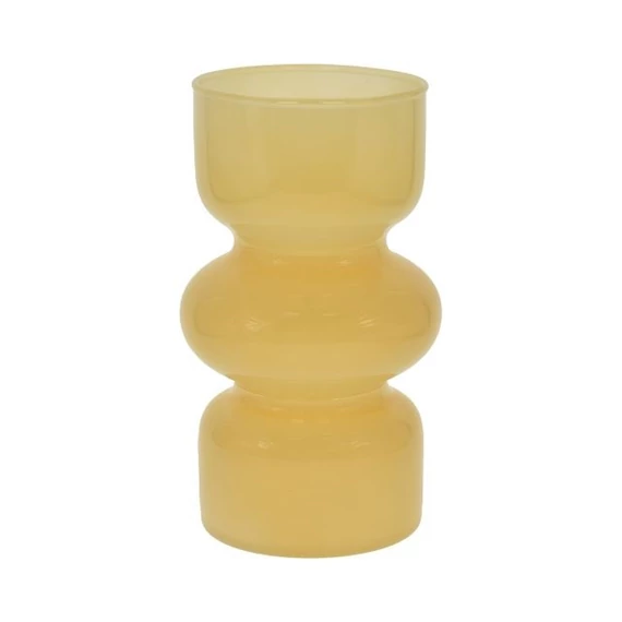 Üveg váza, 18 cm, sárga