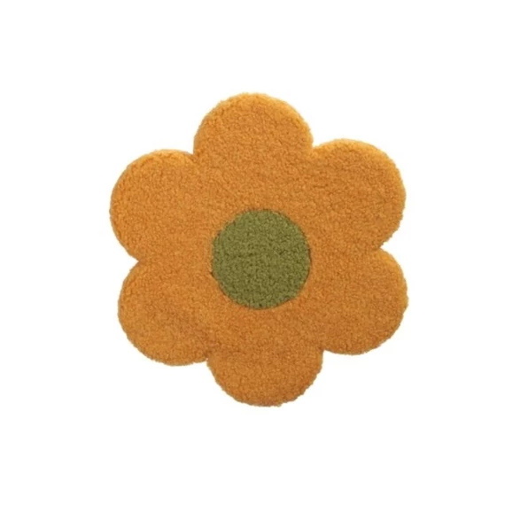 Akasztós textil virág, sárga, zöld, 30 cm