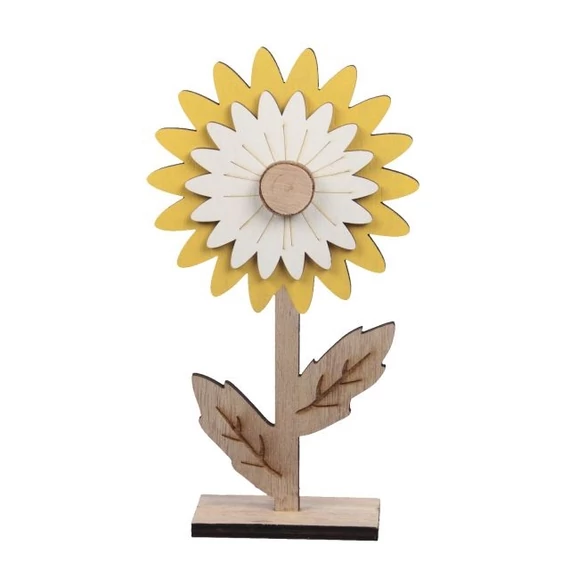 Fa virág dekoráció sárga 12x22 cm 2 db