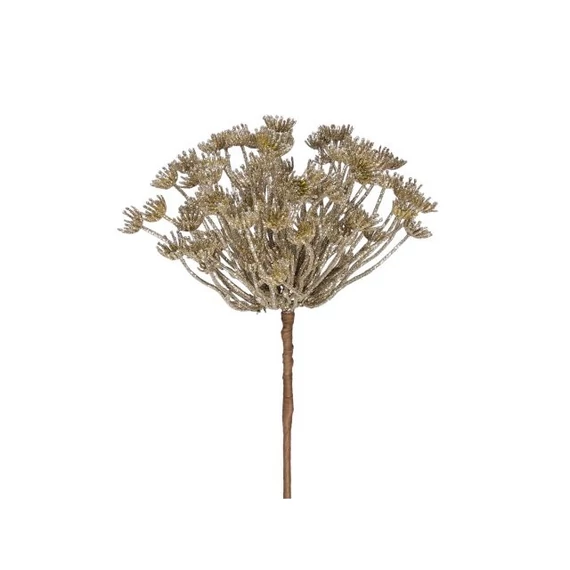 Virág glitteres műanyag 62 cm arany