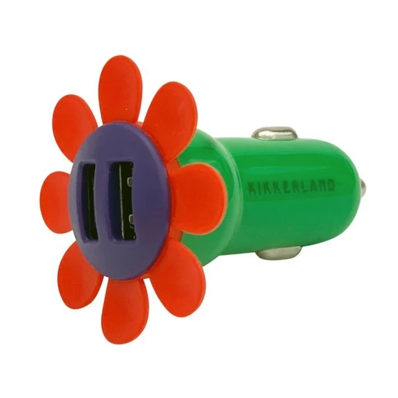 Virág formájú autós töltő, 2 USB csatlakozóval