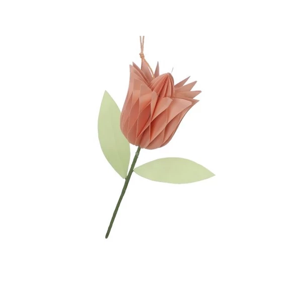 Akasztós papír tulipán virág barack 7,5x8 cm