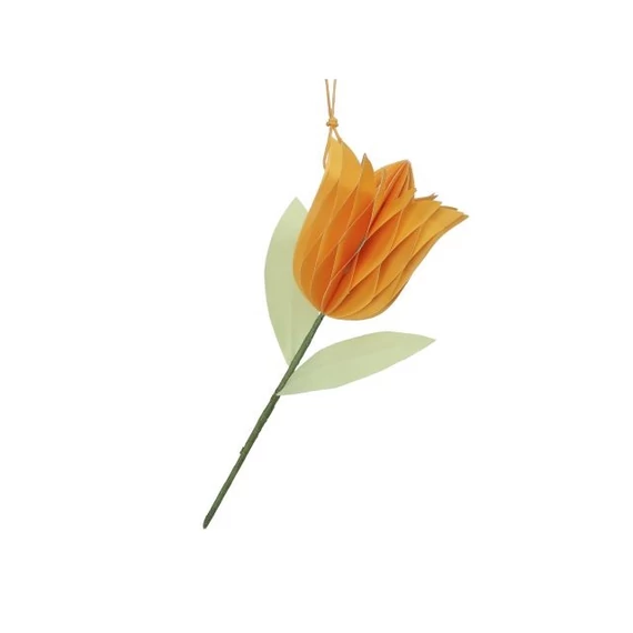 Akasztós papír tulipán narancssárga 7,5x8 cm