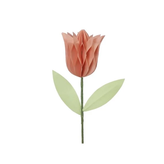 Betűzős papír tulipán virág barack 7,5x8 cm