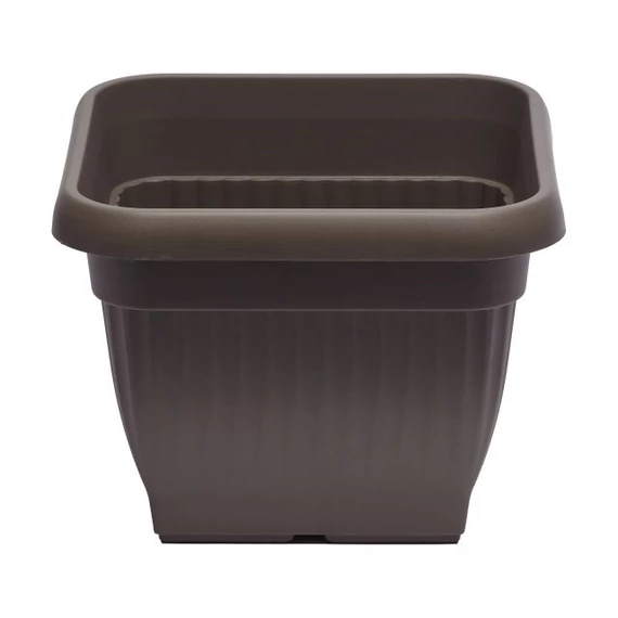 Bordázott szögletes műanyag virágcserép taupe 40×26×32 cm