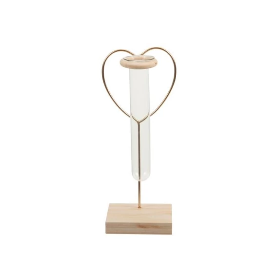 Virágtartó fém 22 cm natúr, arany
