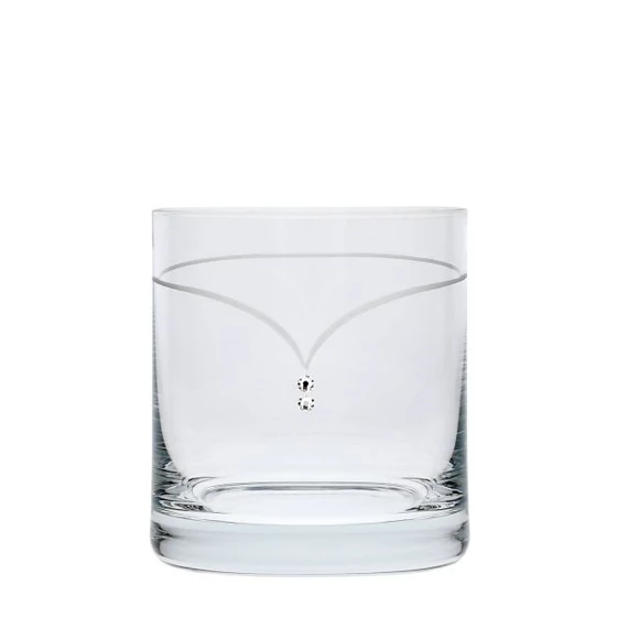 Üveg whisky pohár Swarovski kristállyal, 300 ml, átlátszó, 6 db-os szett
