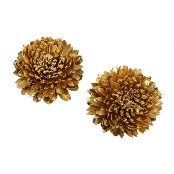 Szárított zinnia 8 cm, arany, 10 db