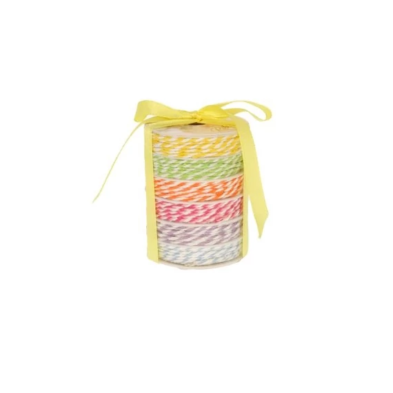 Csíkos textil zsinór válogatás színes 2 mm x 1 m 6 db