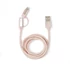 Kép 1/3 - Rose gold fonott lightning és USB-C kábel, 2 in 1