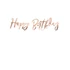 Kép 1/3 - Girland felirattal "Happy Birthday" papír 16.5x62cm rosegold