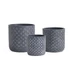 Kép 1/4 - Kaspó rombusz mintával cement átm. 18-15-12- cm szürke 3 db