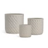 Kép 1/4 - Kaspó vonalas mintával cement átm. 18-15-12 cm bézs 3 db