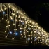 Kép 2/3 - LED-es sziporkázó fényfüggöny, kül- és beltéri, 600 db LED (melegfehérek között villogó hidegfehérek), 10 m