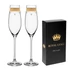 Kép 2/2 - Pezsgős üvegpohár arany szegéllyel és Swarovski kristállyal, 210 ml, átlátszó, 26,3x6,6 cm, 2 db