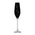 Kép 1/3 - Üveg pezsgős pohár virágmintás Swarovski kristállyal fekete 210 ml 2 db