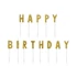 Kép 1/2 - Szülinapi gyertya "Happy Birthday" paraffin 2,5cm arany,fehér 13 db