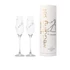 Kép 2/3 - Üveg pohár, swarovski dísszel, pezsgő, esküvő, 210 ml, átlátszó, 2 db