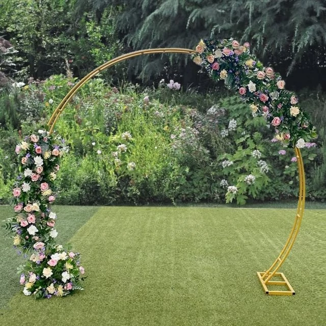 Félkör alakú állvány, fém, 230x210 cm, arany