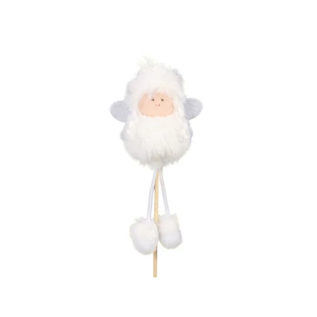 Betűzős angyal textil 14 cm, fehér, 4 db