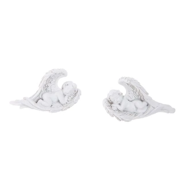 Fekvő angyal öntapadós poly fehér 6,6x4,3x1,4 cm 2 db