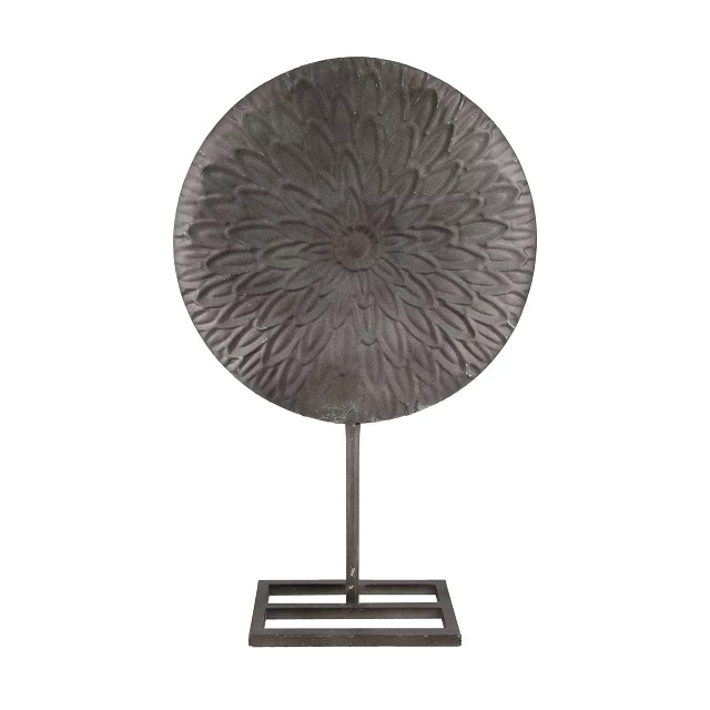 Álló asztali dekoráció, fém, 28x10x44 cm, ezüst